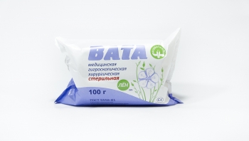 Вата хирургическая стерильная льняная в рулонах 100 г