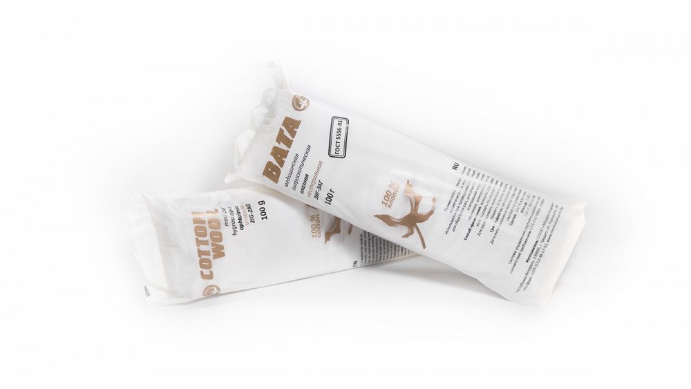 Вата глазная нестерильная ЗИГ-ЗАГ 100 г  