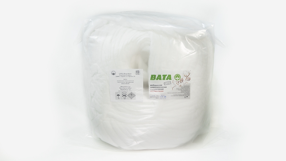 Вата хирургическая нестерильная в виде шнура 2 кг (ленточка)